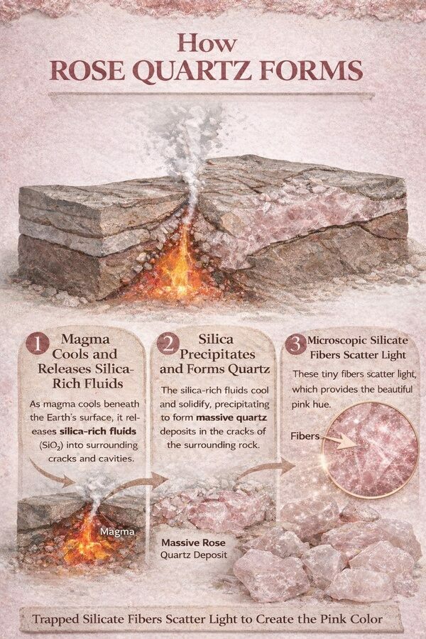 Infographic: How Rose Quartz Forms